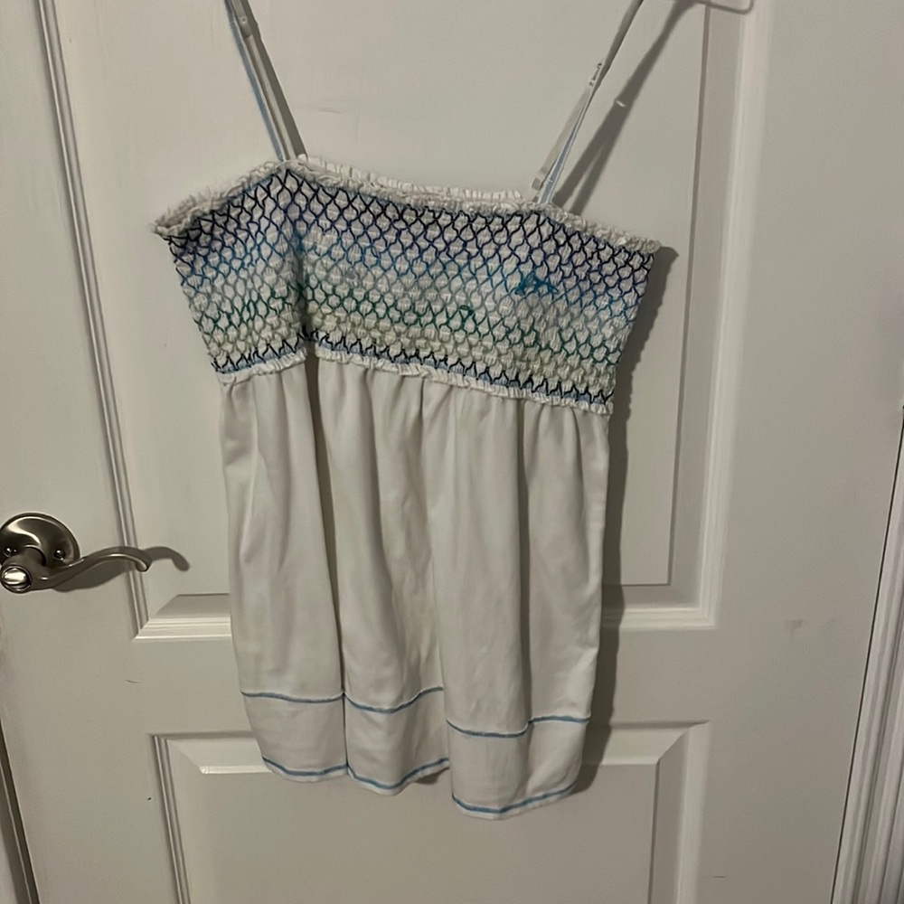 White smocked tank top